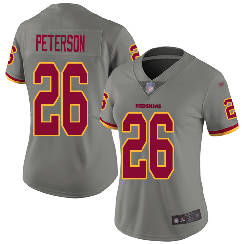 Washington Redskins Limited Gray Women Adrian Peterson Jersey NFL Football #26 Inverted Legend->women nfl jersey->Women Jersey